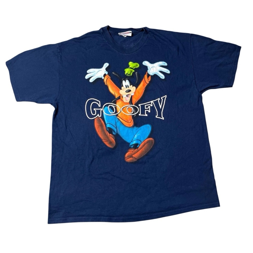 Vintage 90s Disney Disneyland Navy Blue Goofy T Shirt